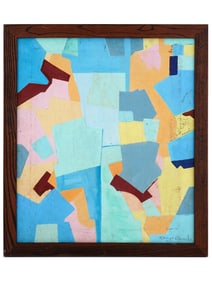ATTR TO KENZO OKADA ABSTRACT JAPANESE OIL PAINTING
