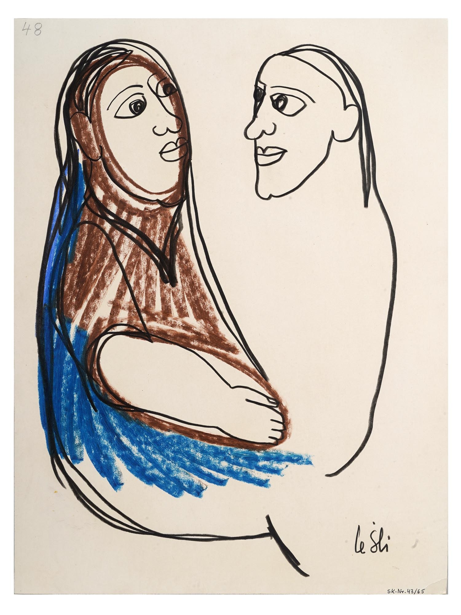 POLISH ABSTRACT PASTEL DRAWING BY LEON SLIWINSKI (1 of 6)