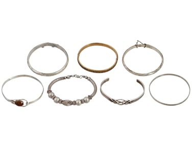 COLLECTION OF VARIOUS 925 STERLING SILVER BRACELETS