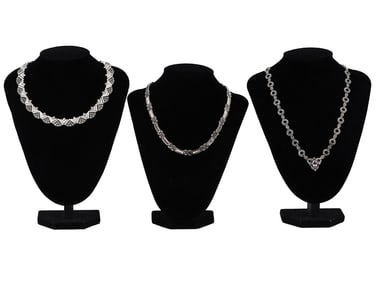 VINTAGE STERLING SILVER AND AMETHYST NECKLACES