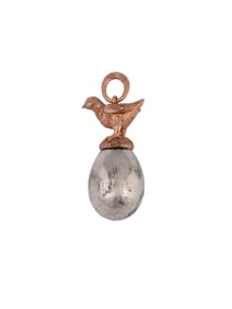 RUSSIAN GOLD AND SILVER BIRD EGG PENDANT