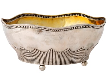 ANTIQUE RUSSIAN GOLD WASHED SILVER PUNCH BOWL