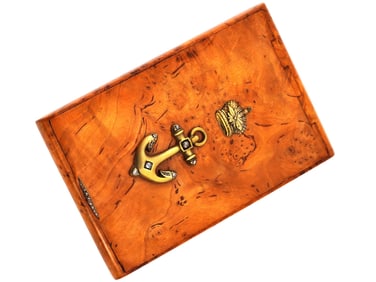RUSSIAN KARELIAN BIRCH WOODEN CIGARETTE CASE DIAMONDS