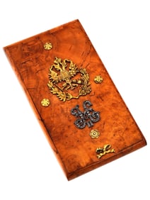 RUSSIAN SILVER KARELIAN BIRCH WOODEN CIGARETTE CASE