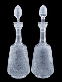 ANTIQUE FRENCH BACCARAT CRYSTAL DECANTERS WITH STOPPERS