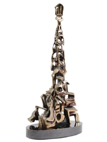 ABSTRACT MODERNIST GILT BRONZE SCULPTURE