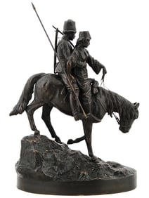 ANTIQUE RUSSIAN BRONZE SCULPTURE BY ALBERT MORITZ WOLF