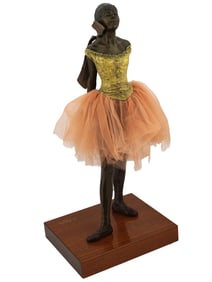 SIGNED EDGAR DEGAS FRENCH DANCER BRONZE SCULPTURE