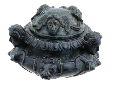 ANTIQUE ITALIAN GRAND TOUR VERDE ANTICO LIDDED BOWL