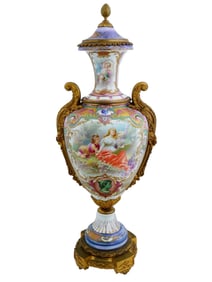 ANTIQUE FRENCH SEVRES COLLOT BRONZE PORCELAIN VASE