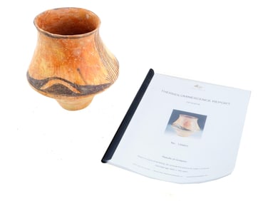 ANCIENT PREHISTORIC HAND PAINTED CERAMIC VASE