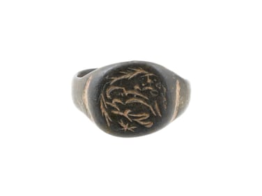 ANCIENT OTTOMAN PERIOD BRONZE RING W INSCRIPTION