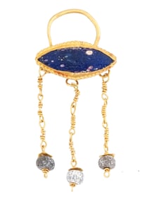 ANCIENT ROMAN GOLD AND GLASS EYE PENDANT 100 TO 300 AD