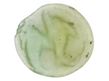 ANCIENT ROMAN GLASS MEDALLION W IMAGE OF TWO DOLPHINS
