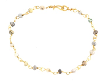 ANCIENT ROMAN GOLD AND GLASS BEAD BRACELET 100 TO 300AD