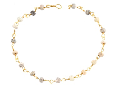 ANCIENT ROMAN GOLD AND GLASS BEAD BRACELET 100 TO 300AD