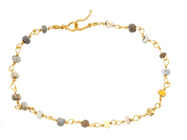 ANCIENT ROMAN GOLD AND GLASS BEAD BRACELET 100 TO 300AD