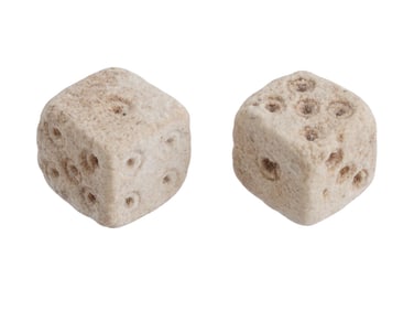 PAIR OF ANCIENT ROMAN STONE DICE 100 TO 300 AD