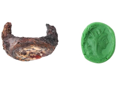 ANCIENT ROMAN CARNELIAN INTAGLIO WITH FEMALE PROFILE