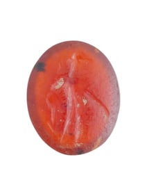 ANCIENT ROMAN CARNELIAN INTAGLIO WITH ENGRAVED IMAGE
