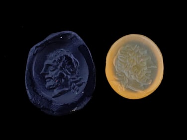 ROMAN MANNER PORTRAIT CARVED AGATE INTAGLIO SEAL