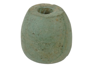 ANCIENT CARVED GRANITE MACE HEAD WITH CENTRAL PIERCING