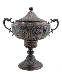 ANTIQUE TURKISH OTTOMAN SILVER FOOTED BOWL