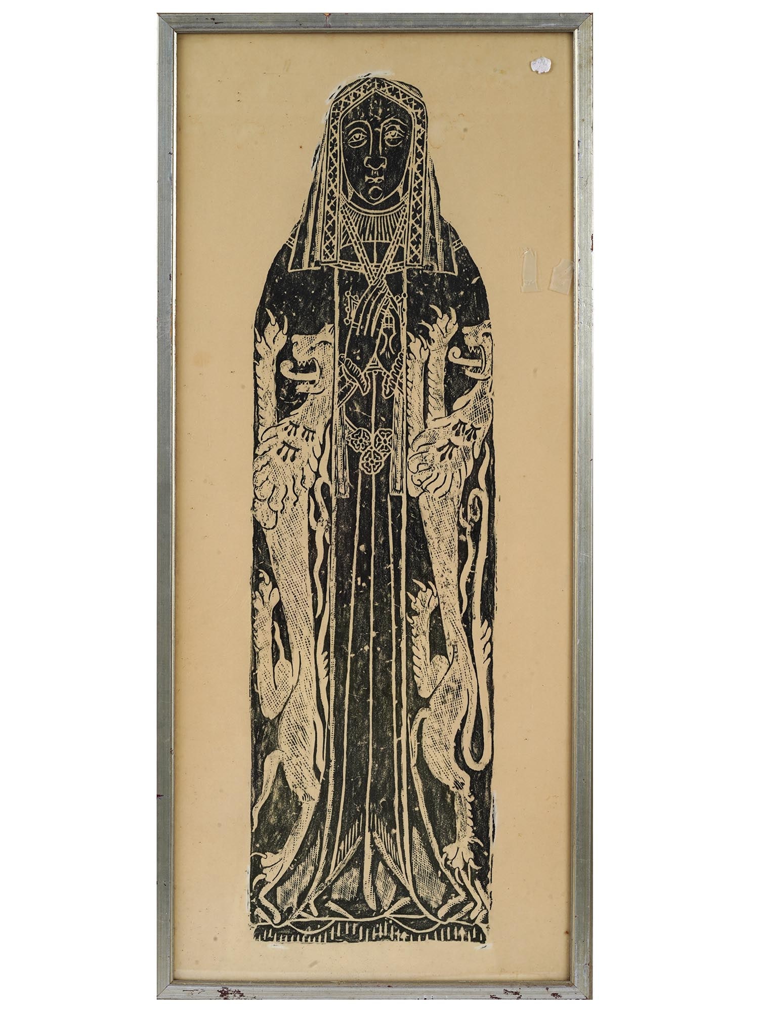 ANTIQUE ENGLISH ETCHING BRASS RUBBING PRINT (1 of 3)