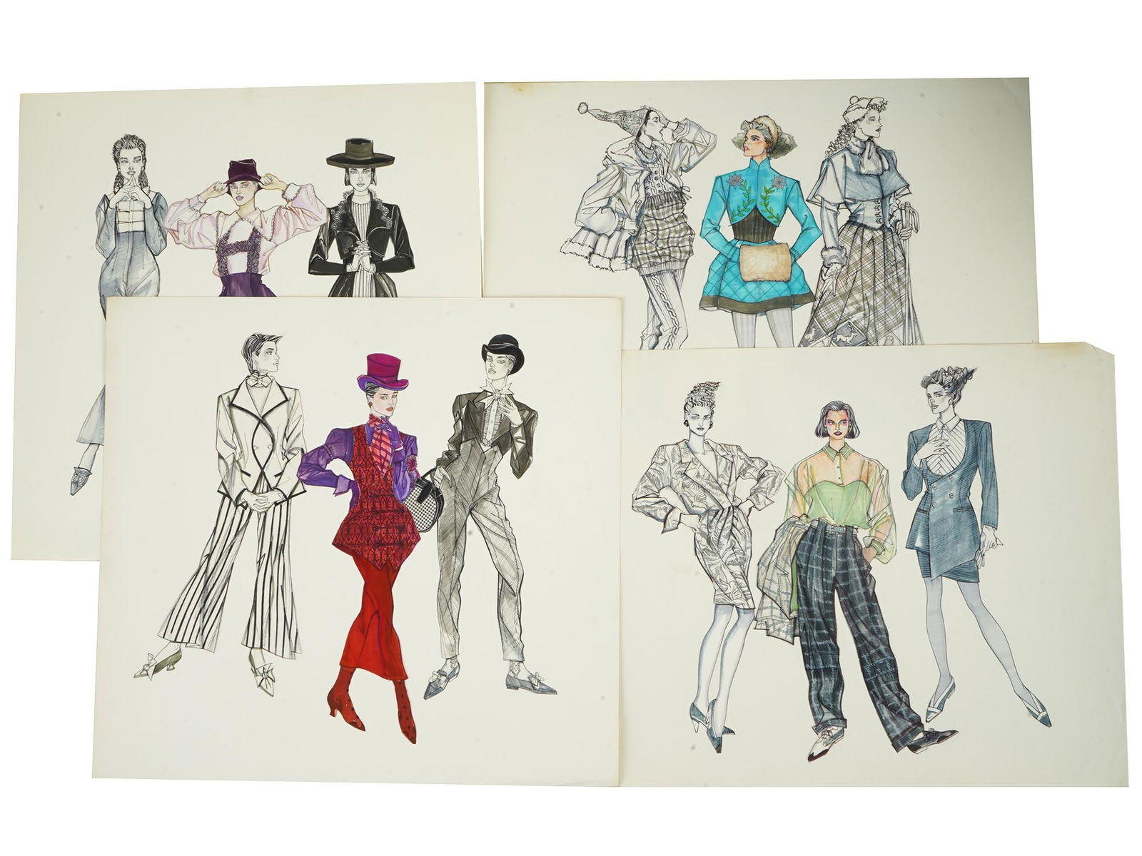 FASHION SKETCHES MIXED MEDIA PAINTINGS BY PAT TUNSKY (1 of 8)