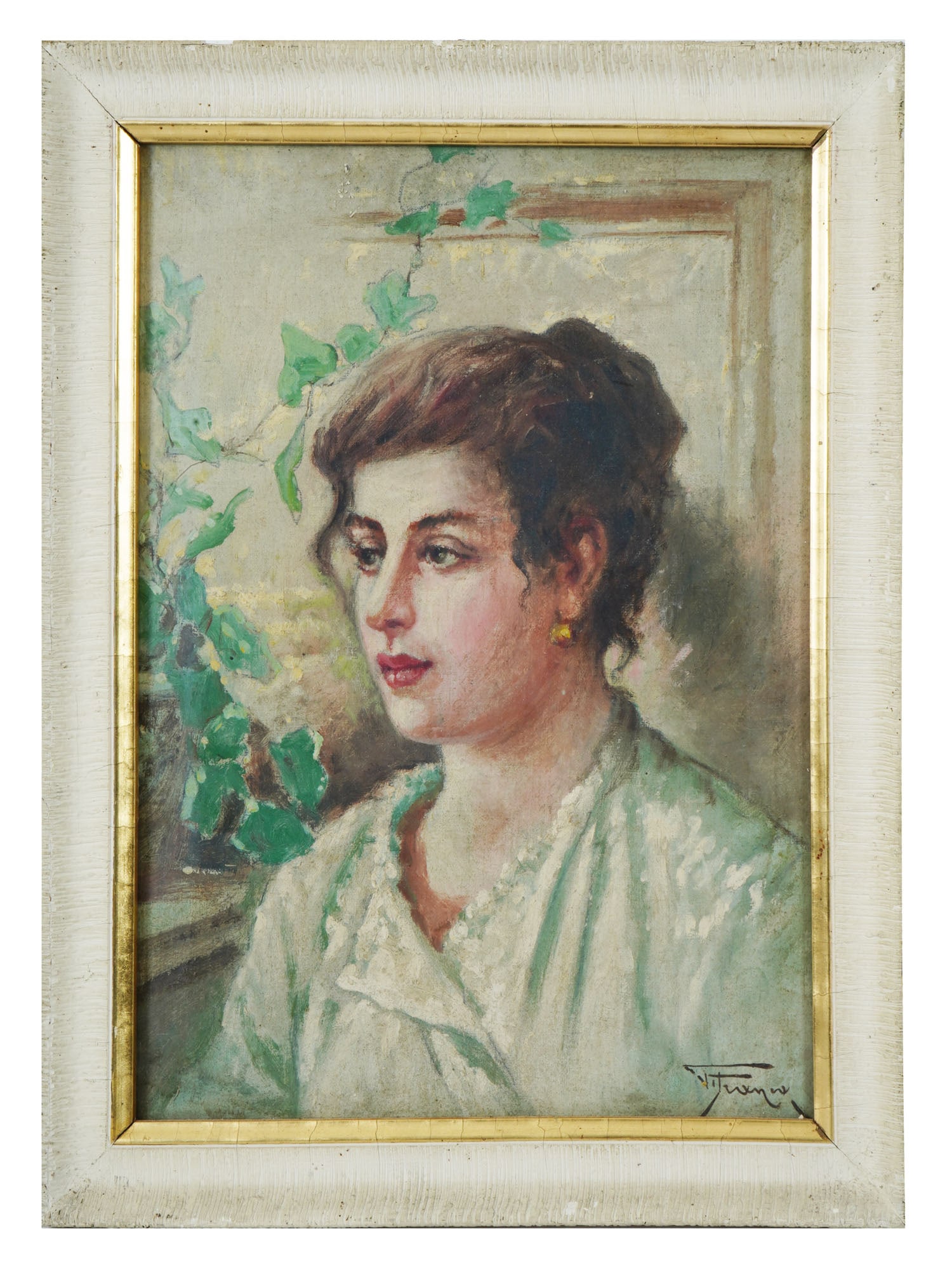 MODERN FEMALE PORTRAIT OIL PAINTING SIGNED BY ARTIST (1 of 4)