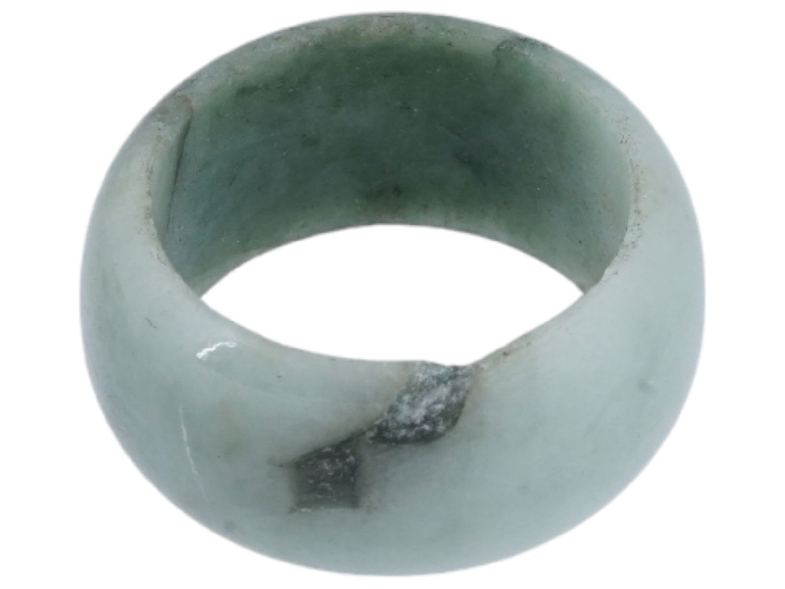 VINTAGE SOLID CARVED NEPHRITE JADE BAND RING (1 of 5)