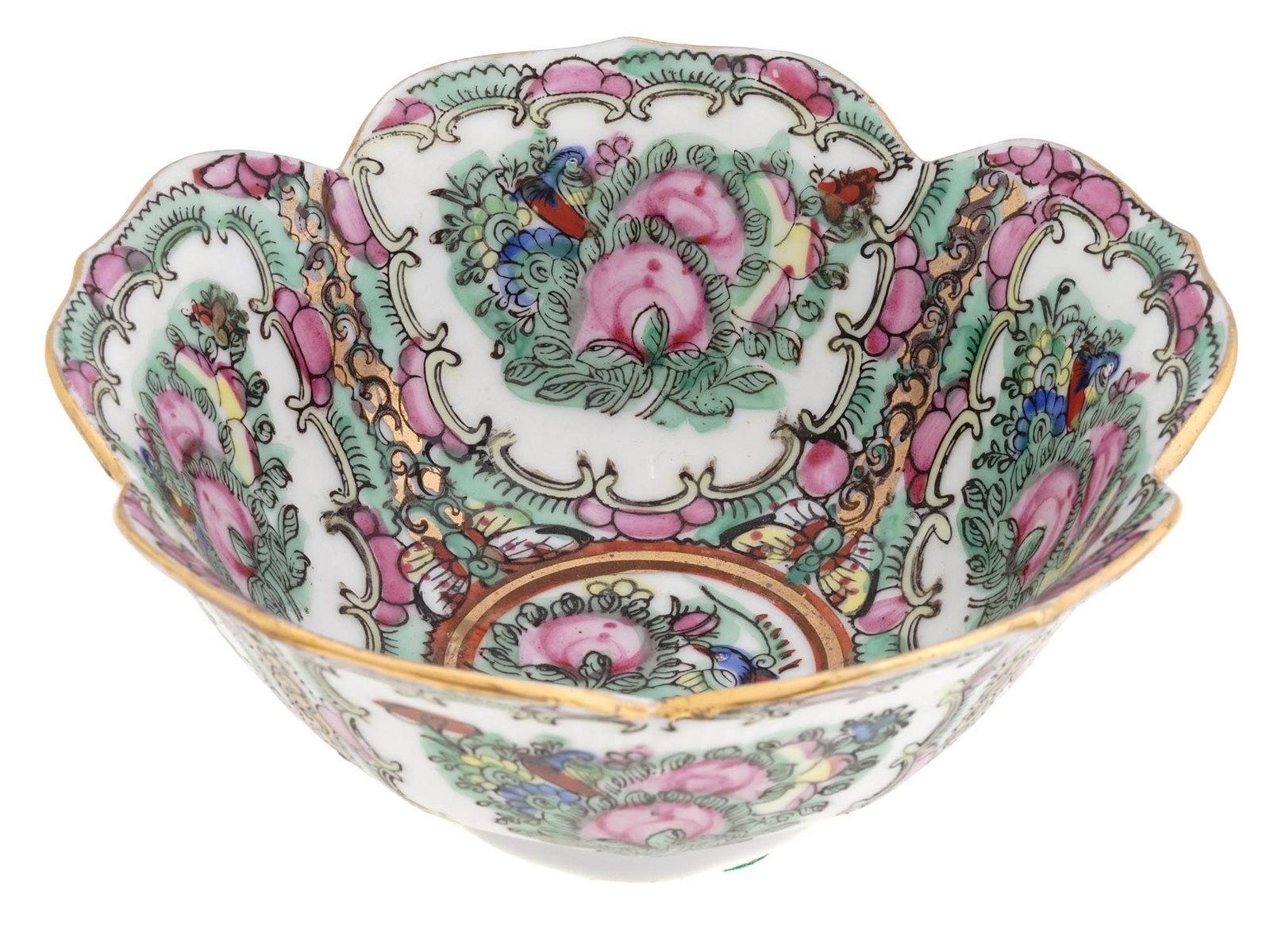 VINTAGE ACF JAPANESE PORCELAIN BOWL W GOLD, 1970 (1 of 6)