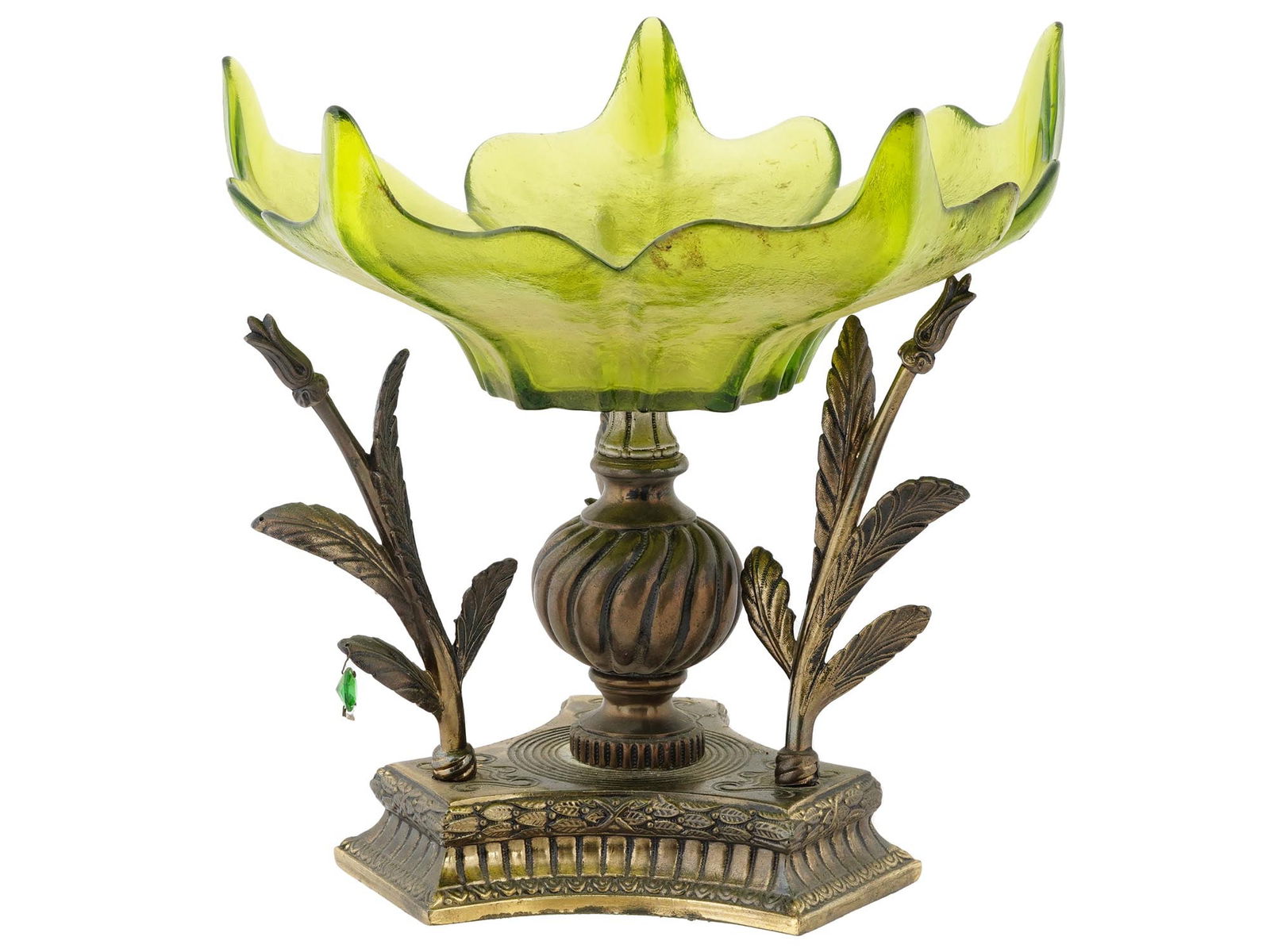 EARLY 20TH C AESTHETIC MOVEMENT BOWL W ART GLASS (1 of 4)