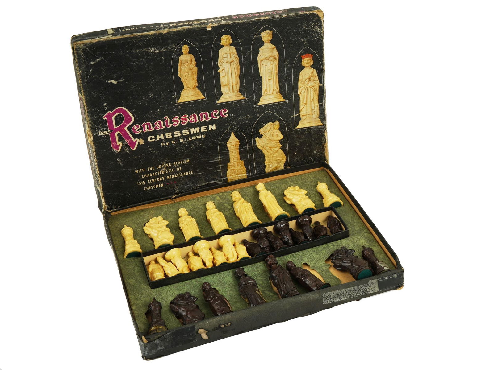 1959 RENAISSANCE CHESS SET BY ES LOWE COMPANY IOB (1 of 12)