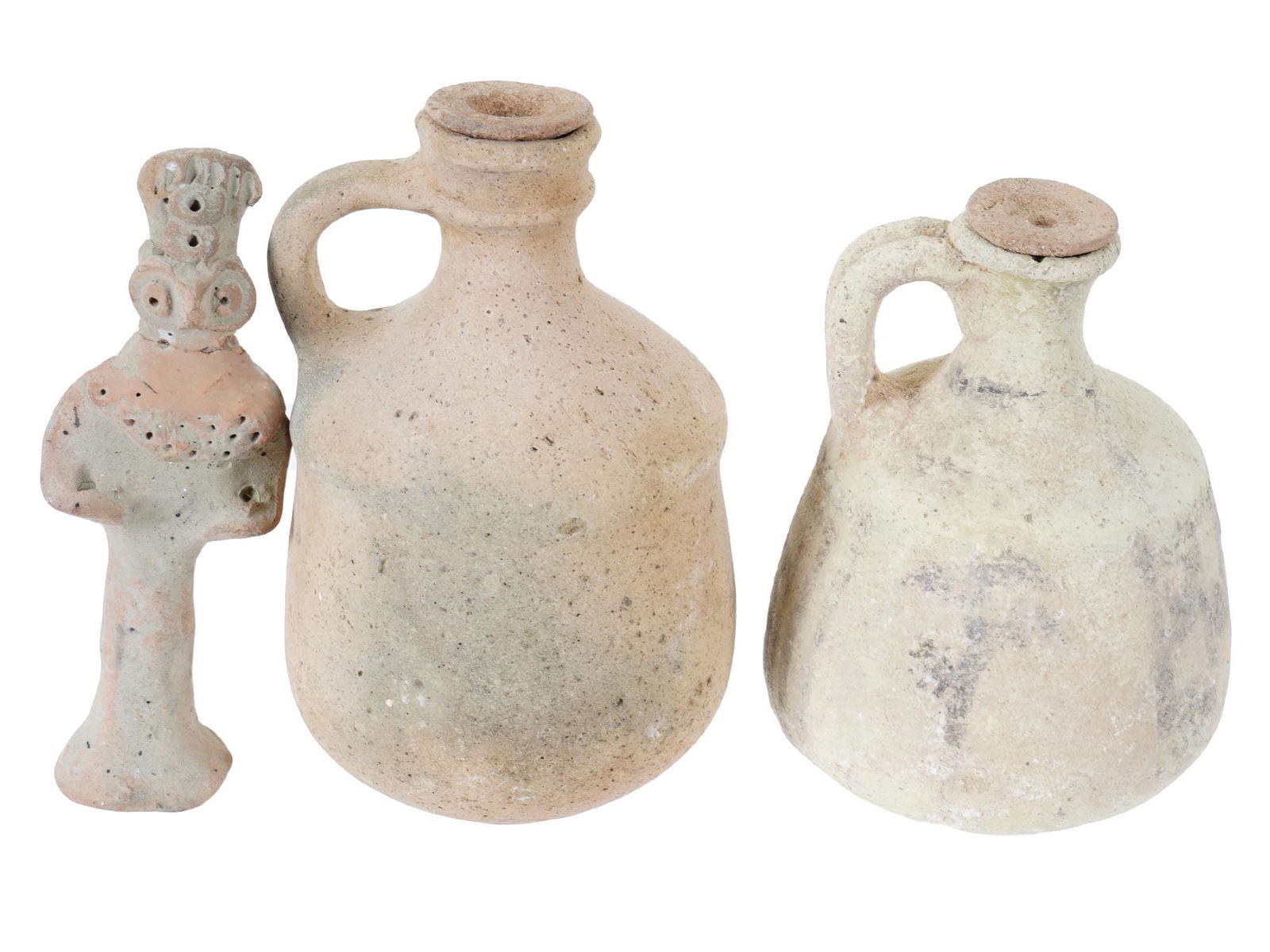 ANCIENT CLAY JUGS AND TERRACOTTA ASHARTE IDOL (1 of 4)