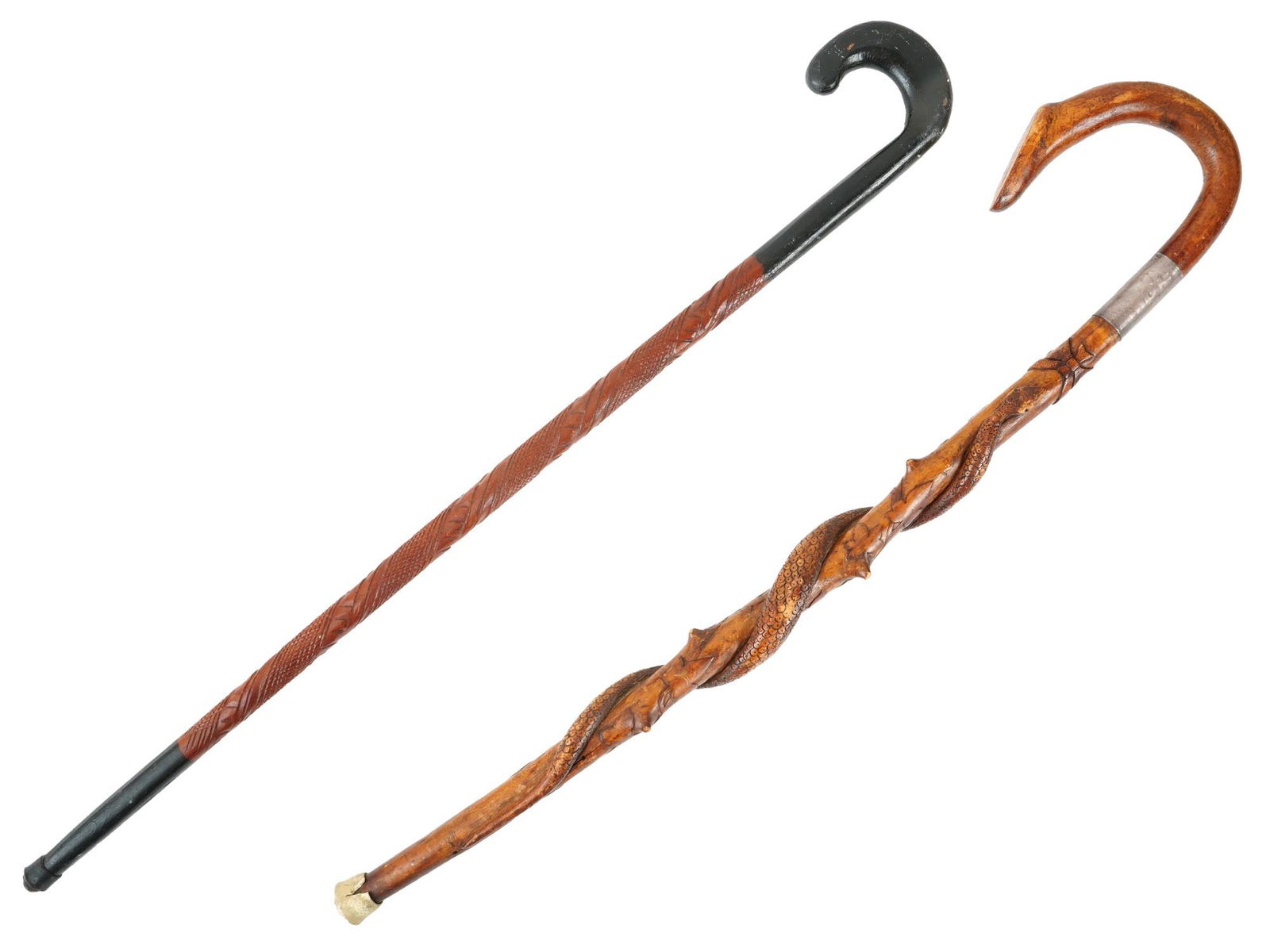 VINTAGE DECORATIVE WOODEN WALKING CANES (1 of 4)