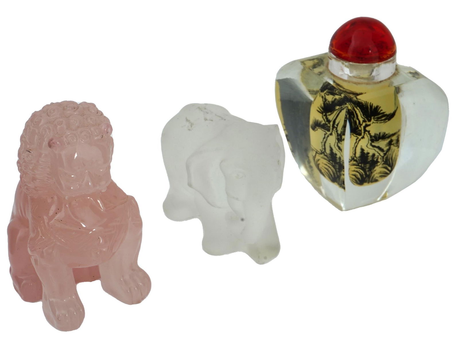 ANTIQUE CHINESE FIGURINES AND PERFUME BOTTLE (1 of 6)