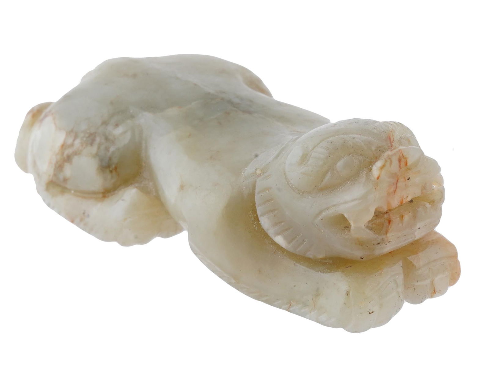 ANCIENT CHINESE CARVED JADE DOG FIGURINE (1 of 7)