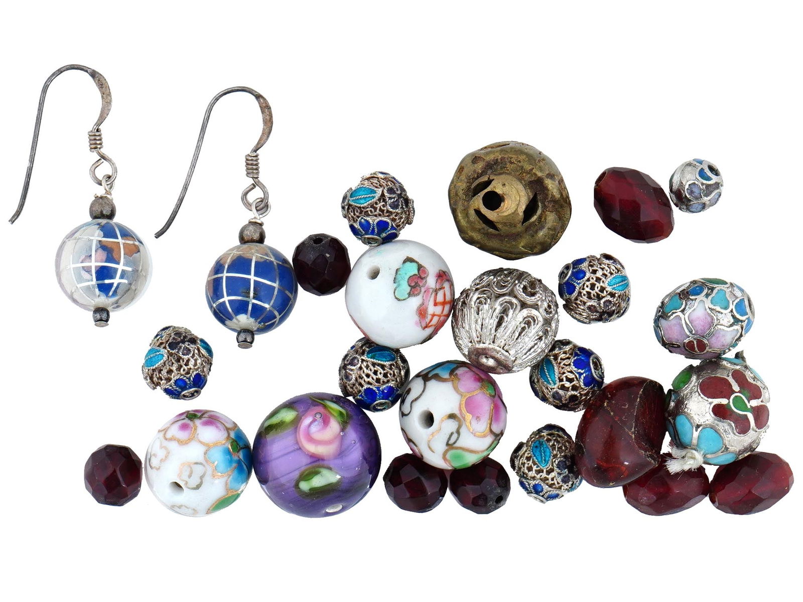 COLLECTION OF CHINESE CLOISONNE HAND ENAMEL BEADS (1 of 1)