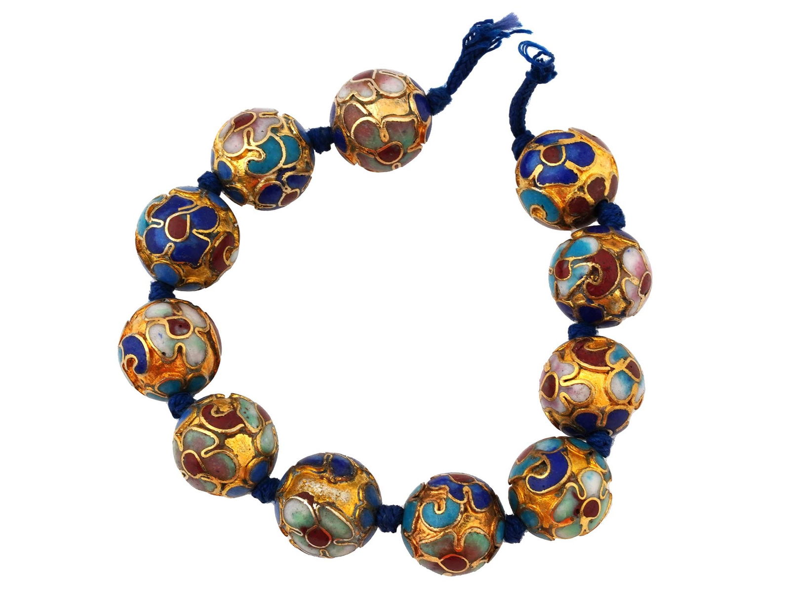 CHINESE CLOISONNE ENAMEL BEADED DESIGN BRACELET (1 of 6)
