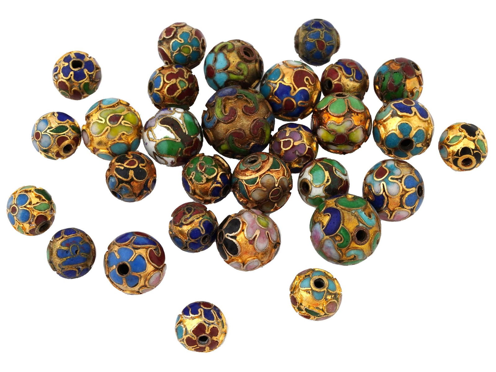 LARGE COLLECTION OF CHINESE CLOISONNE ENAMEL BEADS (1 of 7)