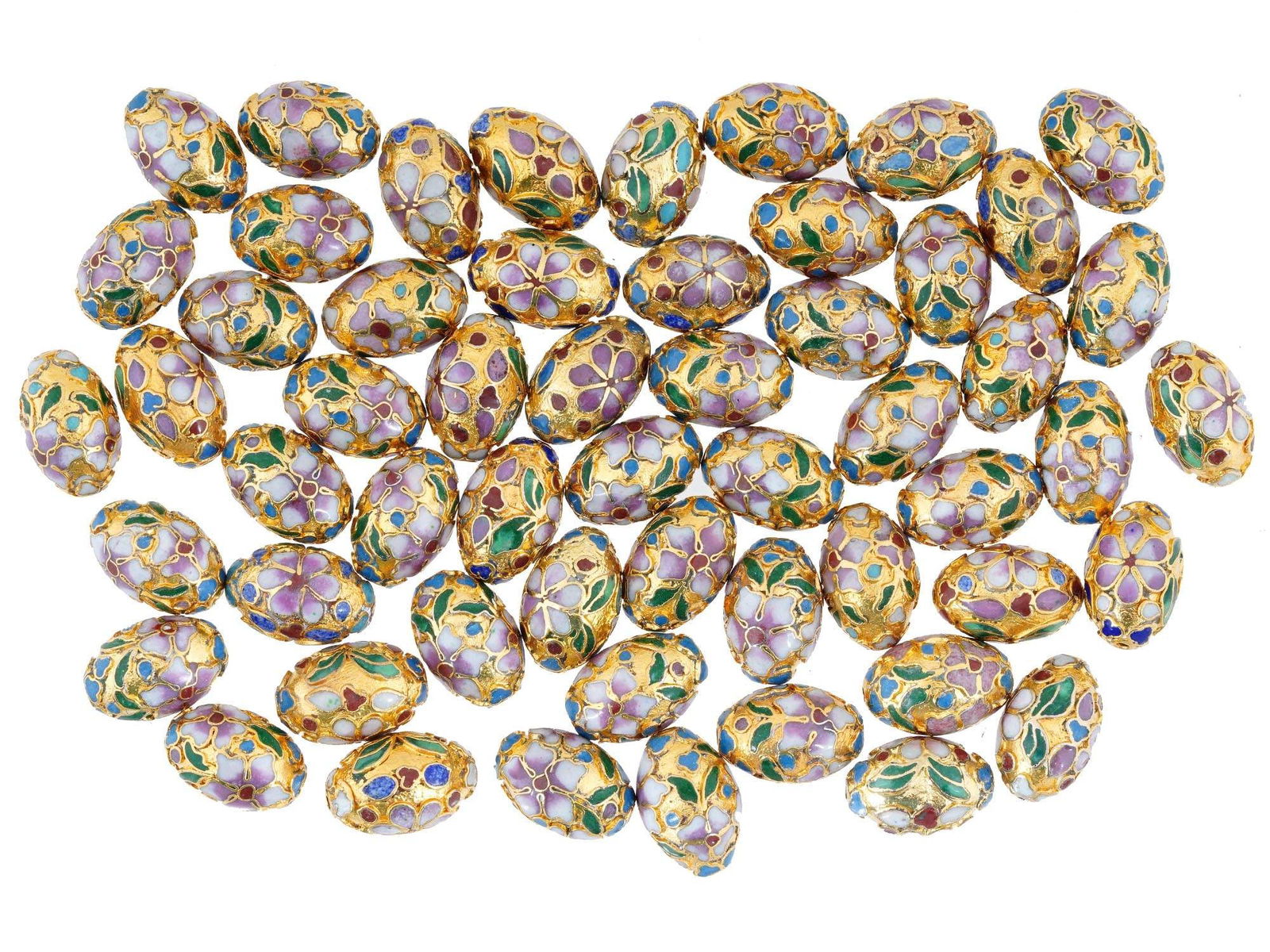 LARGE COLLECTION OF CHINESE CLOISONNE ENAMEL BEADS (1 of 4)