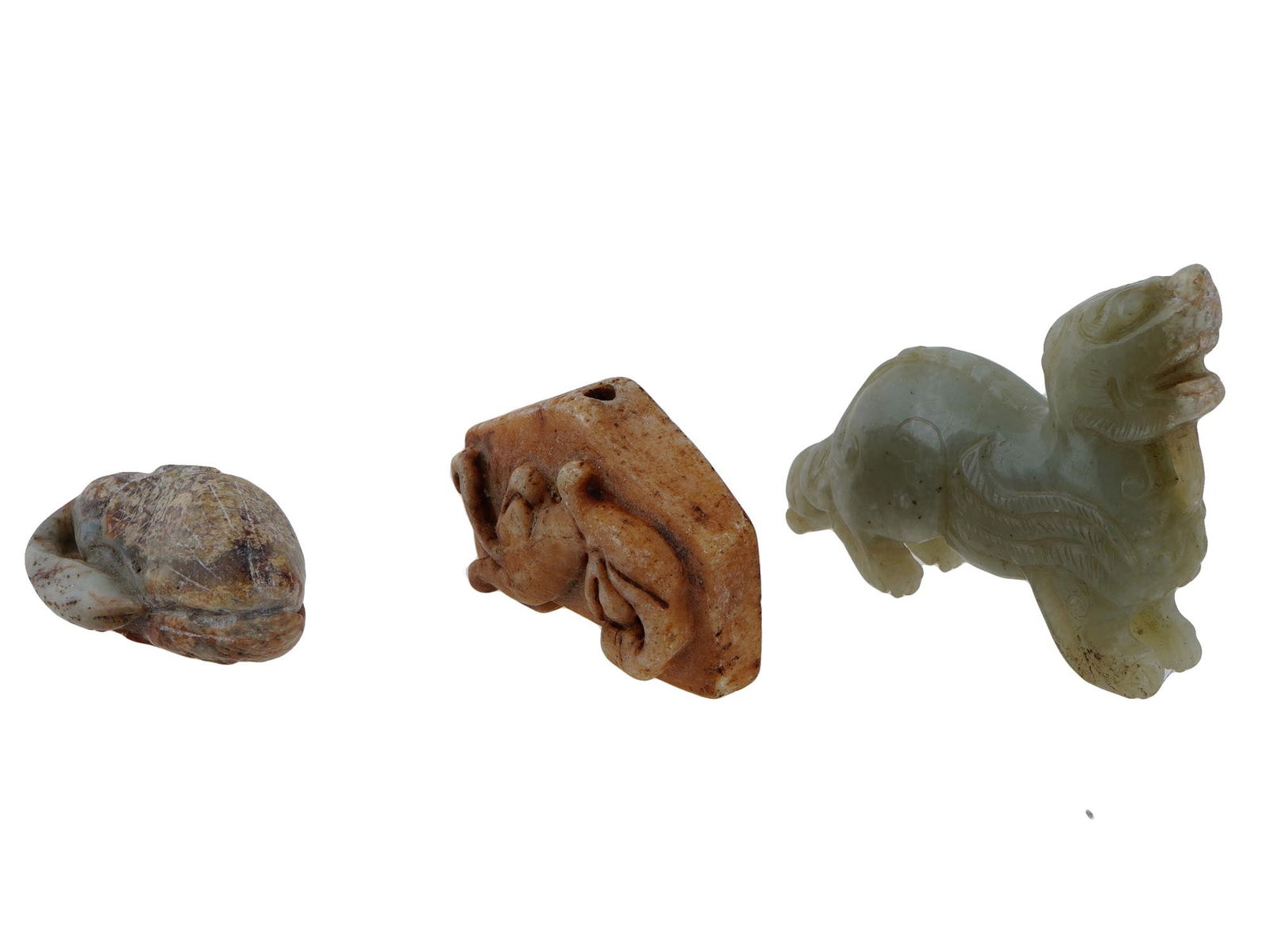 ANTIQUE CHINESE HAND CARVED STONE FIGURINES (1 of 6)