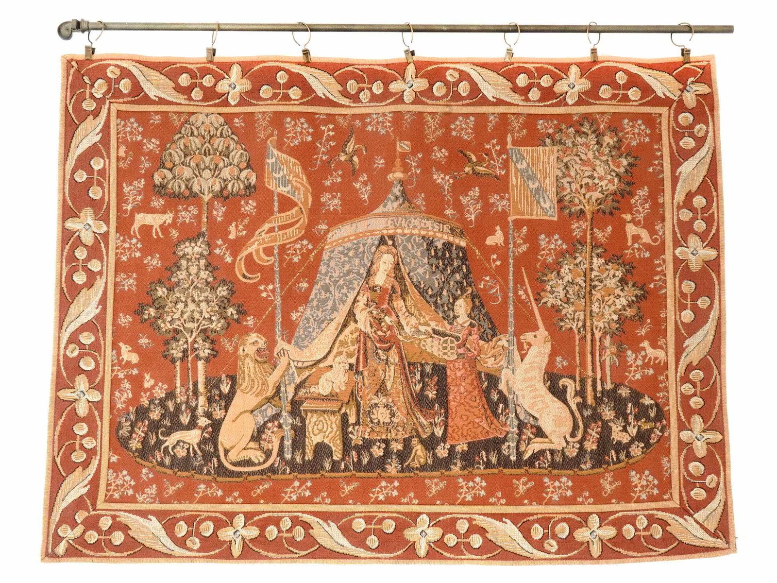 ANTIQUE THE LADY AND THE UNICORN TAPESTRY (1 of 4)