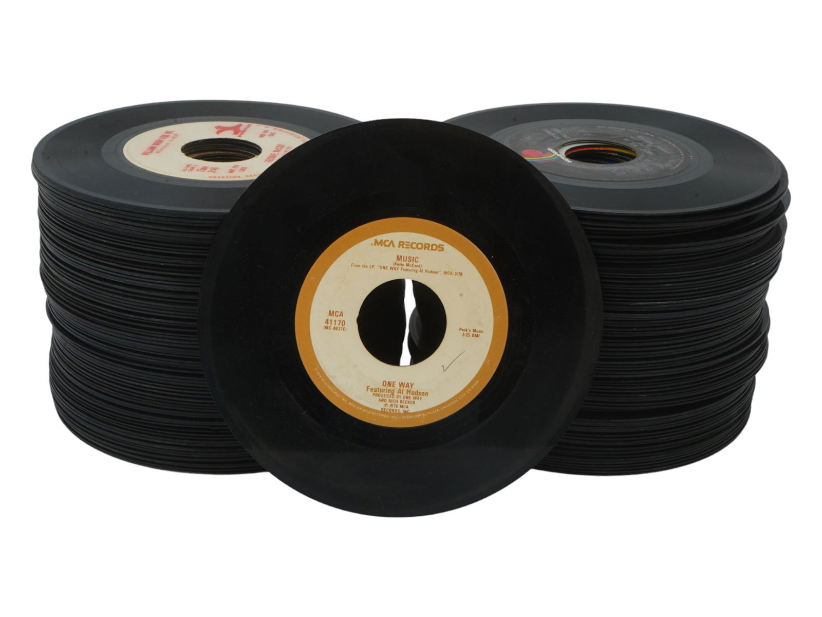 VINTAGE AMERICAN 7 INCH VINYL RECORDS WITHOUT SLEEVES (1 of 12)