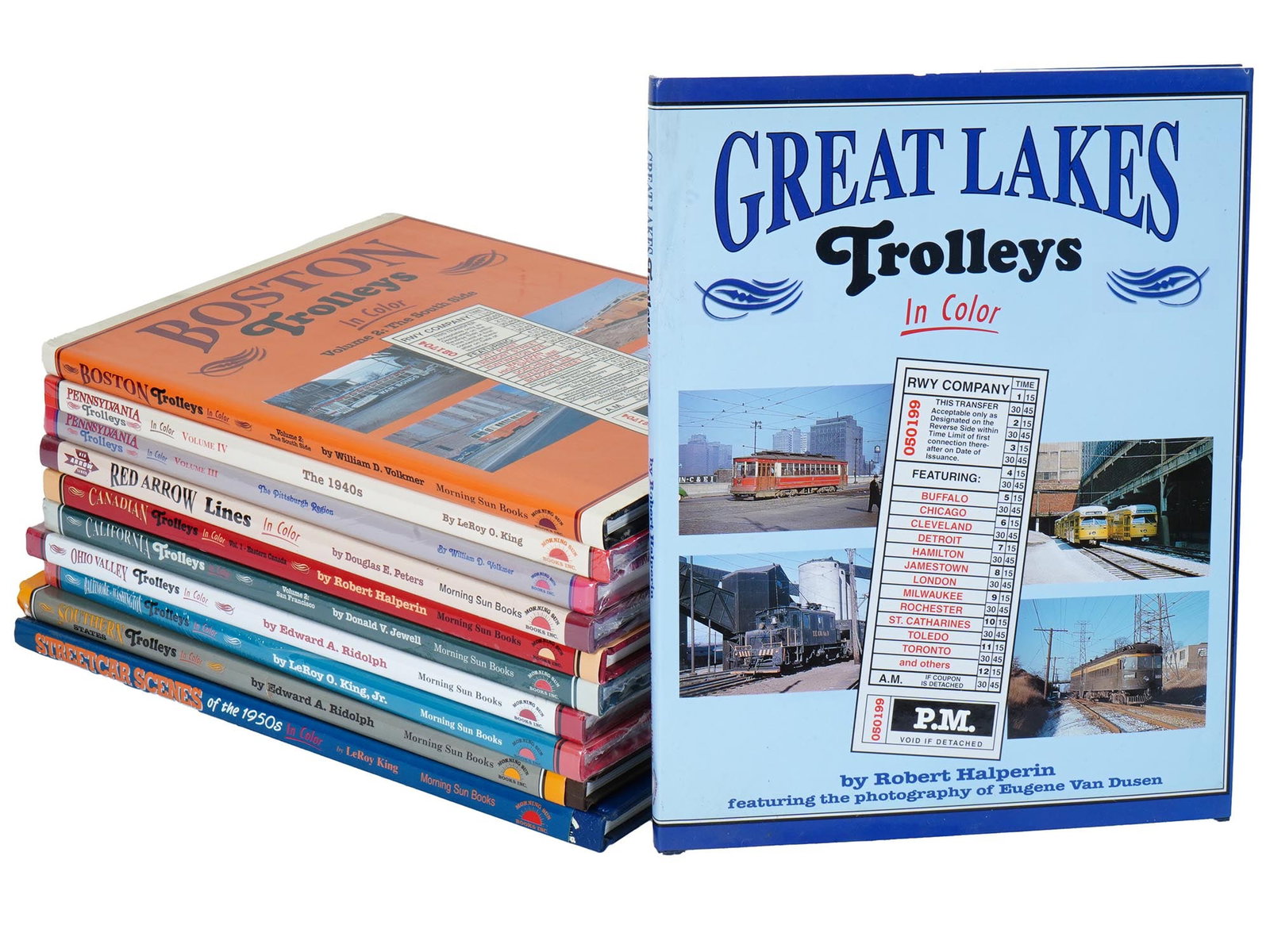 VINTAGE MORNING SUN BOOKS TROLLEYS IN COLOR ALBUMS: A lot of vintage albums dedicated to American trolleybuses published by Morning Sun Books. A total of 11 items, Trolleys in Color series. Antiquarian Librarian Books Albums For Collectors, Local Histo