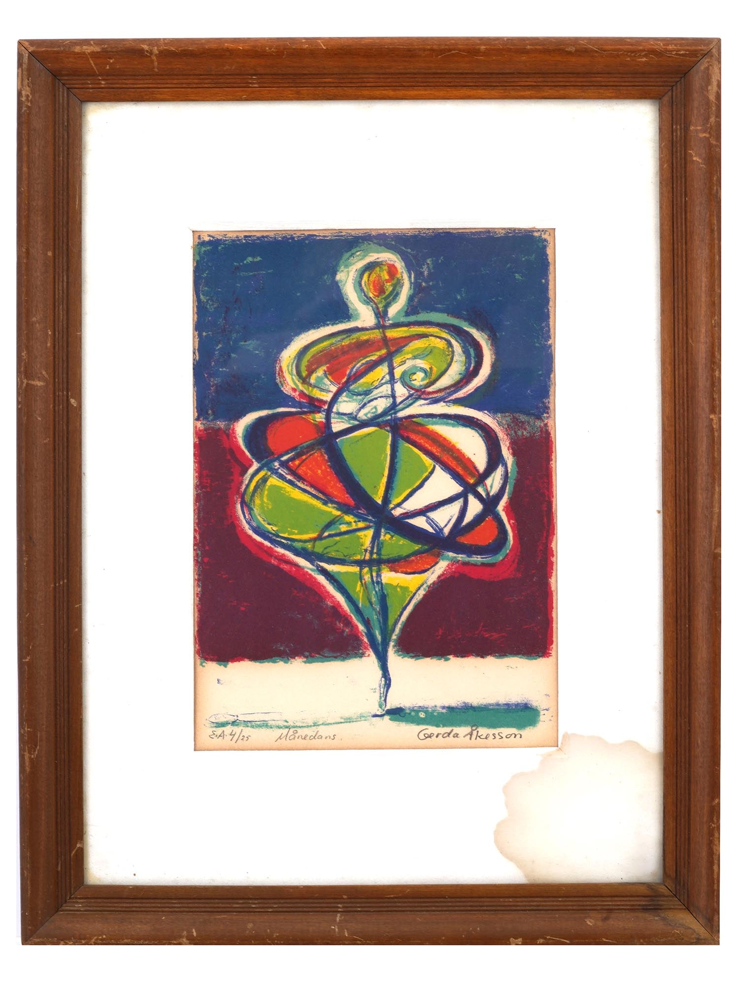 GERDA AKESSON DANISH ABSTRACT COLOR LITHOGRAPH (1 of 5)