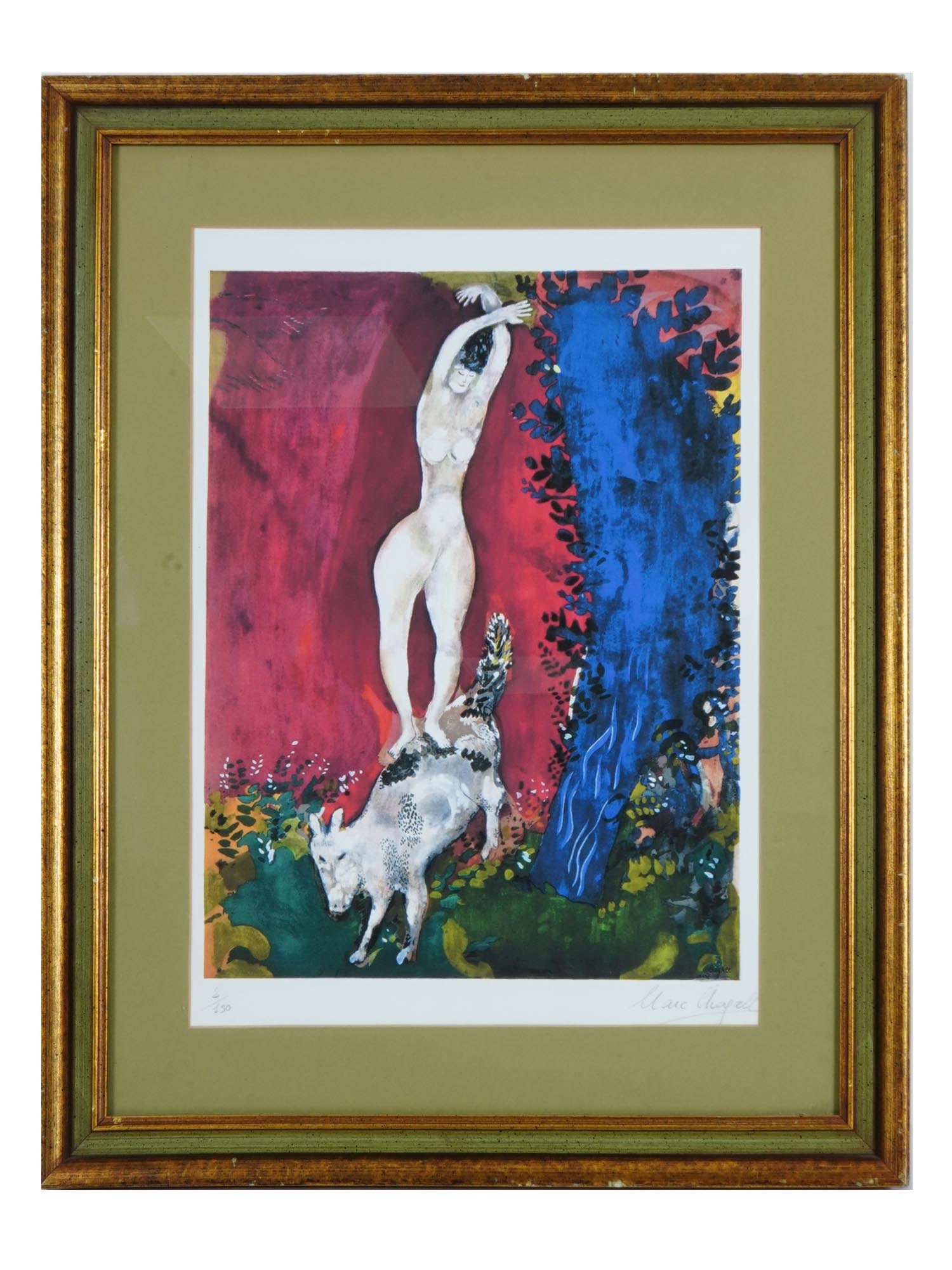SIGNED MARC CHAGALL FRENCH LITHOGRAPH CIRCUS WOMAN (1 of 6)
