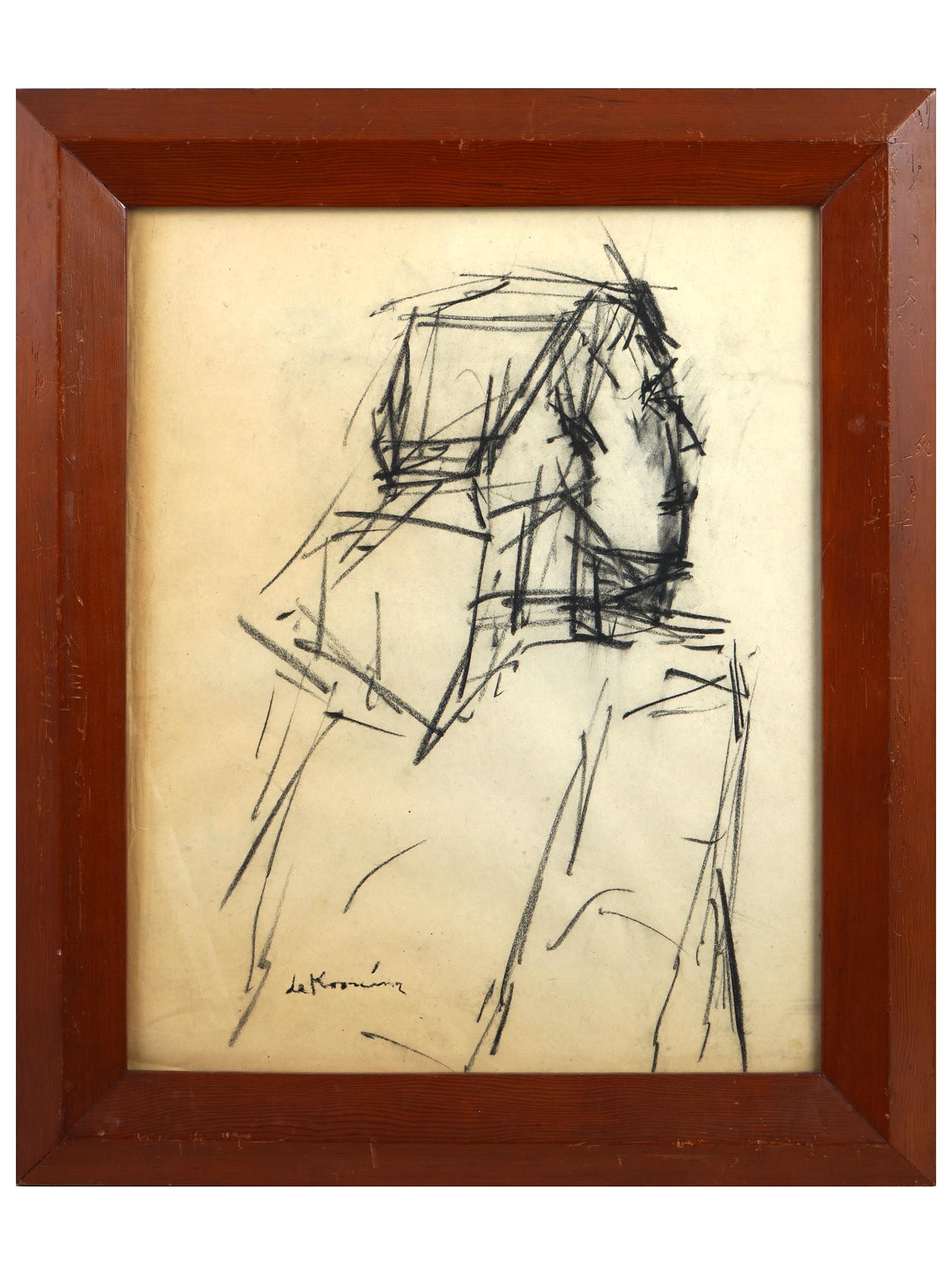 ATTRIBUTED TO WILLEM DE KOONING CHARCOAL PAINTING (1 of 4)