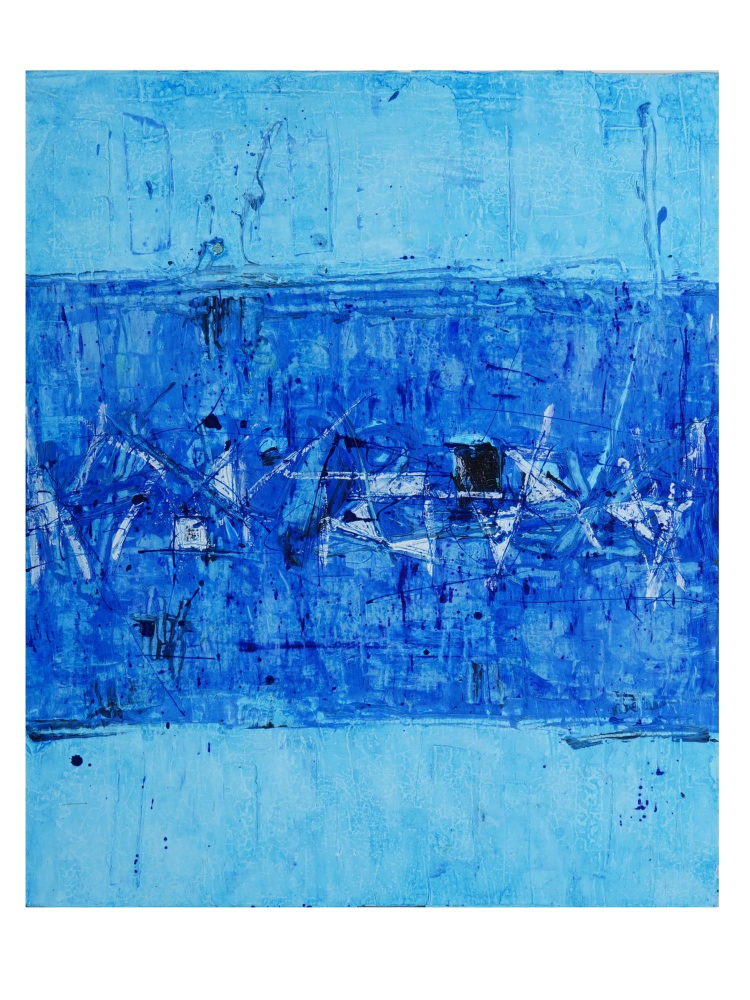 VASUDEO GAITONDE INDIAN ABSTRACT ACRYLIC PAINTING (1 of 5)